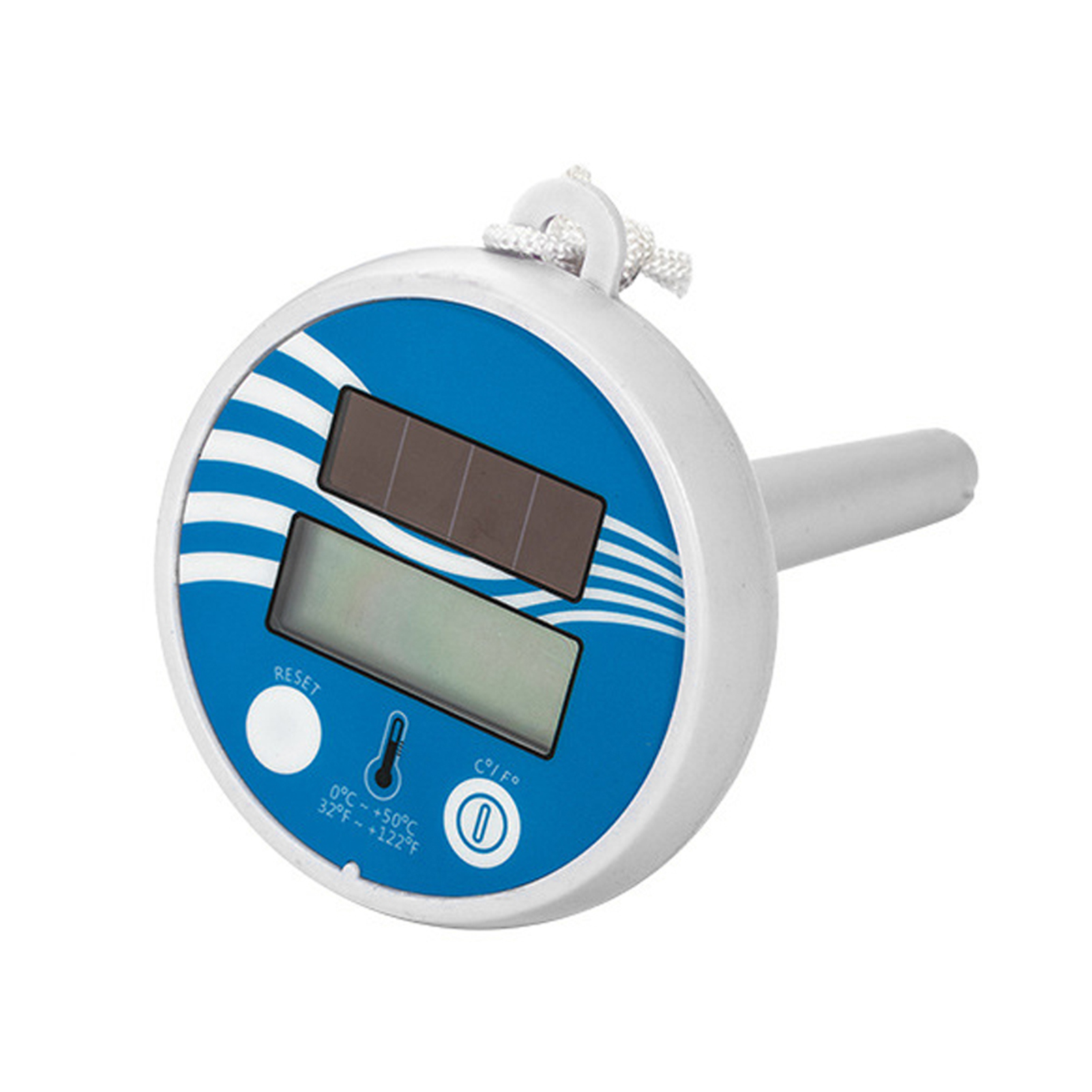 1 (1) ميزان حرارة يعمل بالطاقة الشمسية لبرك السباحة – مقاوم للماء مع شاشة LCD عائمة - الصورة 1